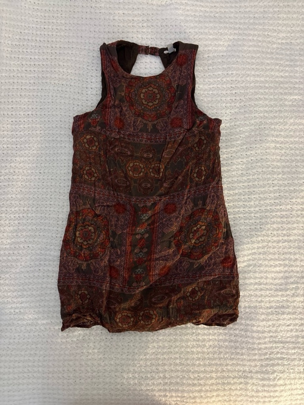 Ecote Brown and Red Boho Medallion Tank Top